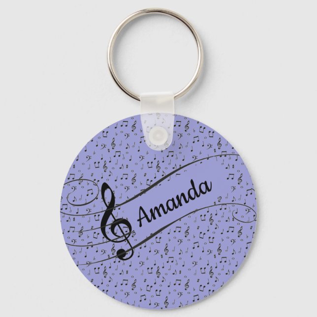 Black Musical personalized   Keychain (Front)
