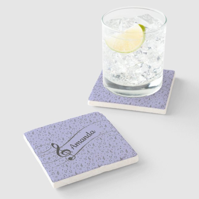 Black Musical personalized   Stone Coaster (Side)