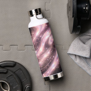 Black & muted blush space patterns AI art  Water Bottle