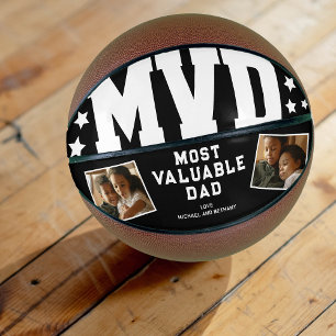 Black MVD Dad Photo Basketball Keepsake
