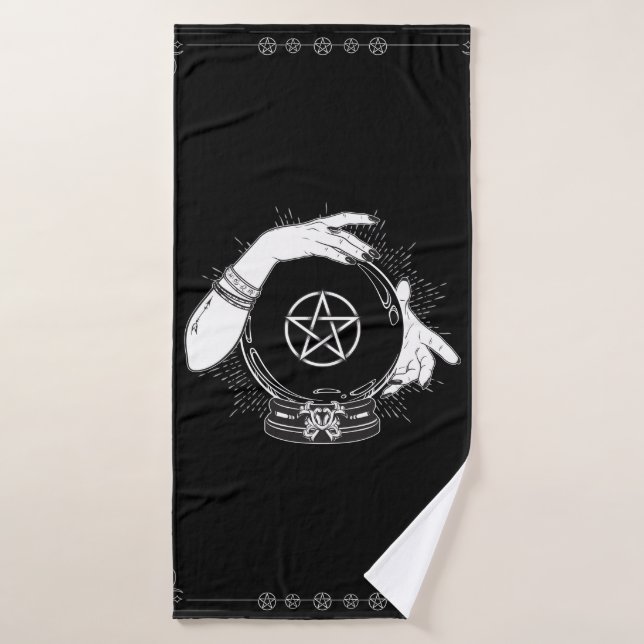 Black Mystic Fortune Teller Mystical Crystal Ball Bath Towel Set (Bath Towel)