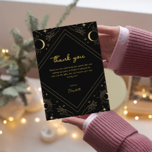 Black Mystic Horoscope Moon Carte de remerciements
