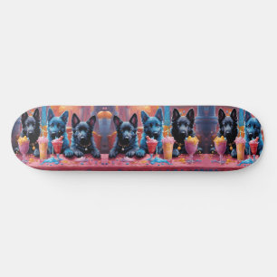 Black N Blue German Shepherd Puppies N Milkshakes Skateboard