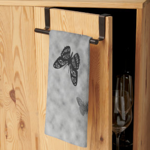 Black n White Butterflies Kitchen Towel