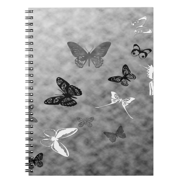 Black n White Butterflies Notebook (Front)