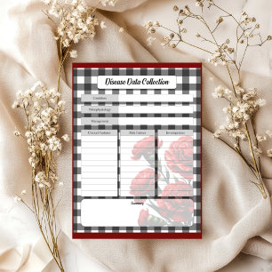 Black n White Floral _ Disease Data Collection Notepad