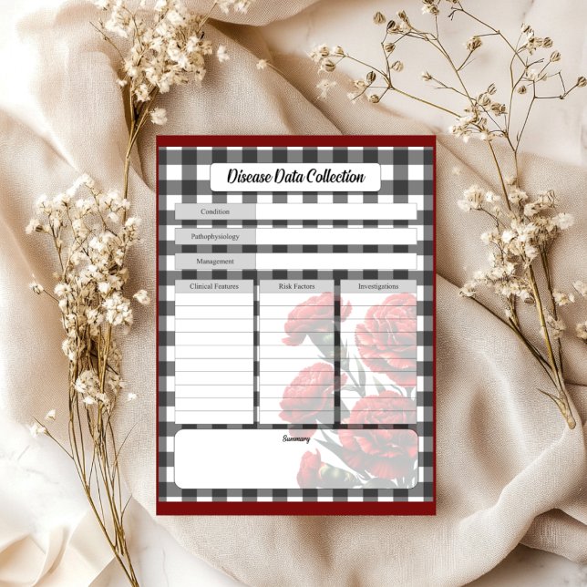 Black n White Floral _ Disease Data Collection Notepad (Creator Uploaded)
