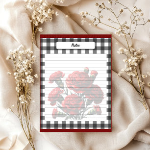 Black n White Floral Gingham _ Notes