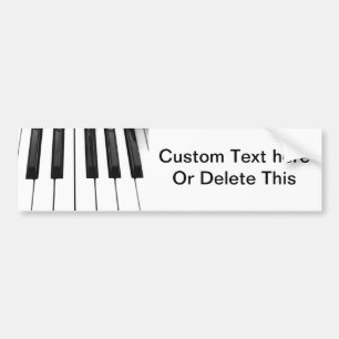 Black n White Piano Keyboard Key Picture Image Bumper Sticker