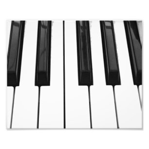 Black n White Piano Keyboard Key Picture Image Photo Print