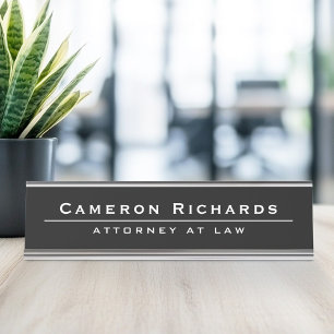 Black name and title template desk name plate