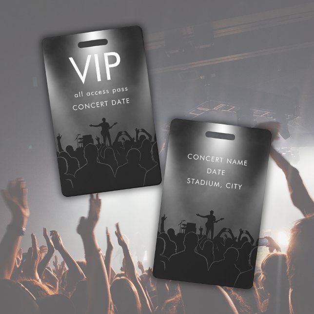 Black Name Custom VIP All Access Pass Concert Badge (Creator Uploaded)