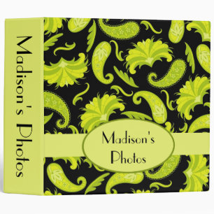 Black Name Personalized Paisley Album Notebook Binder
