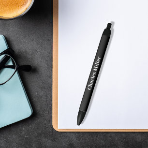 Black name simple classic ink pen