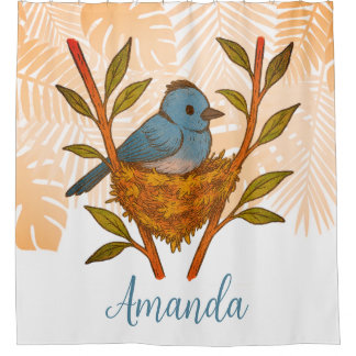 Black-Naped Monarch Nestled Among the Leaves