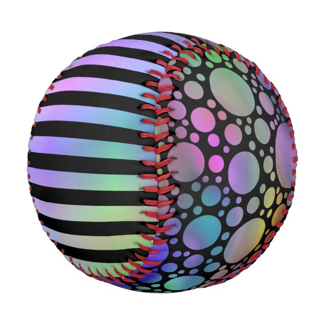 Black Narrow Stripes & coloured Dots + your ideas Baseball (Angled)
