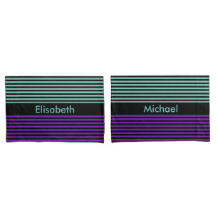 Black Narrow Stripes + your backgr. & ideas Pillowcase