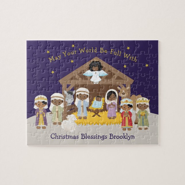 Black Nativity Scene Jigsaw Puzzle (Horizontal)