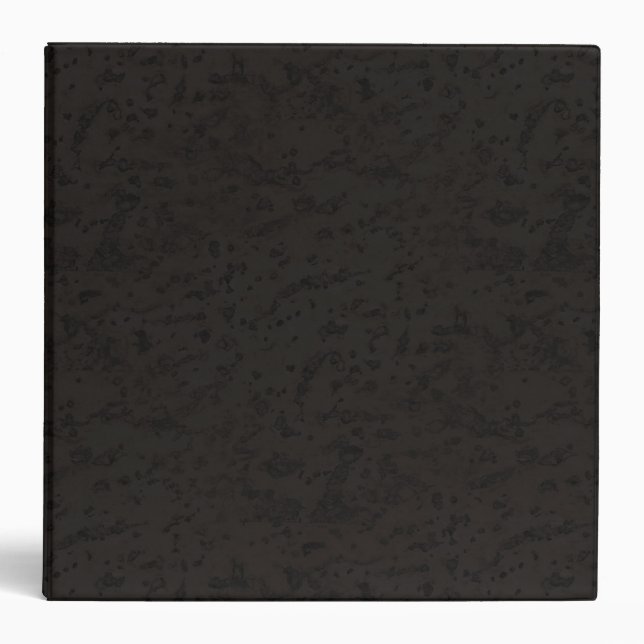 Black Natural Cork Bark Look Wood Grain Binder (Front)