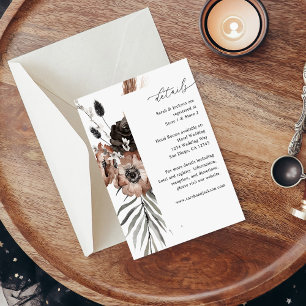 Black & Natural Floral Boho Details Enclosure Card