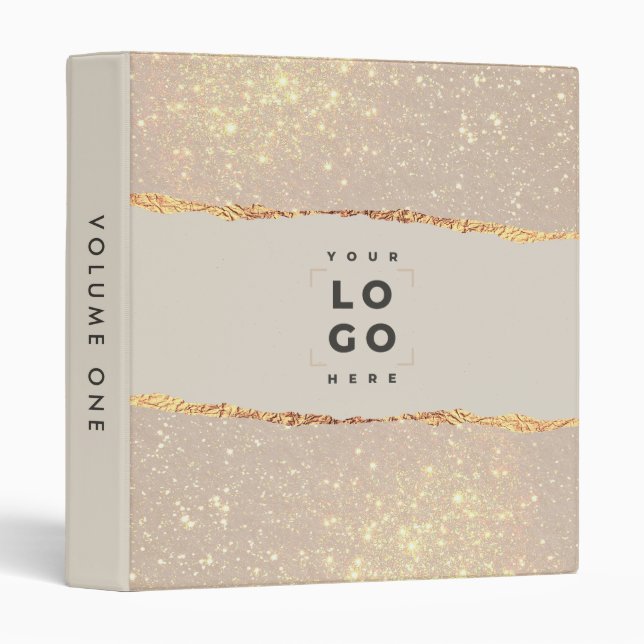 black natural gold modern elegant your logo  binder (Front/Spine)