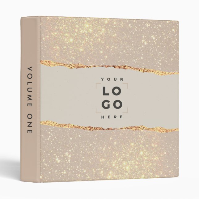 black natural gold modern elegant your logo binder (Front/Spine)