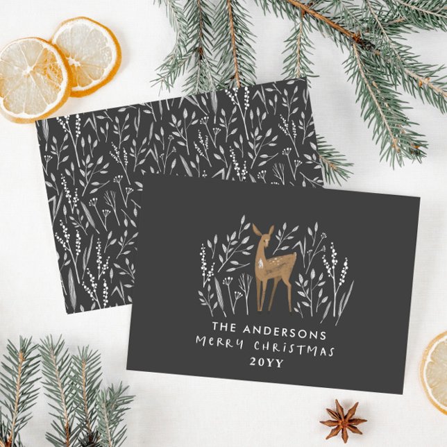 Black natural hand drawn reindeer elegant simple (Creator Uploaded)