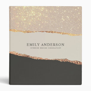 black natural pink glitter gold modern elegant binder