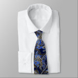 Black Navy and Gold Vintage Paisley Peacock Tie<br><div class="desc">Navy Blue Black and Gold Mehndi Indian Paisley Vintage Peacock Wedding Party Tie For the Guys. Father of Bride, Father of Groom, Groomsman, Best Man and Groom. Retro Paisley Wedding Design. Vintage Inspired Paisley Aesthetic Mehndi Indian Paisley Wedding Ties. Also perfect for the Art deco Art Nouveau Roaring 20s Great...</div>