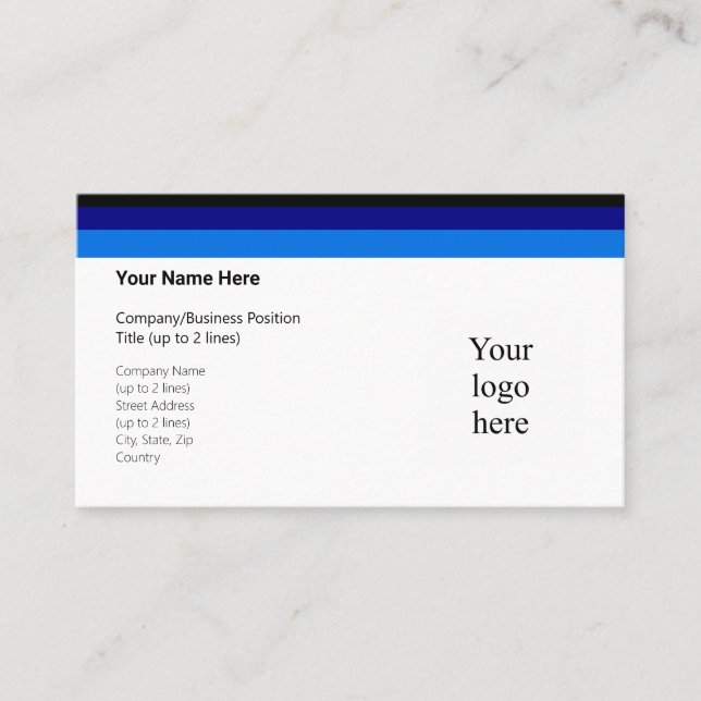 Black, Navy, and Lagoon Blue Logo Standard Business Card (Front)