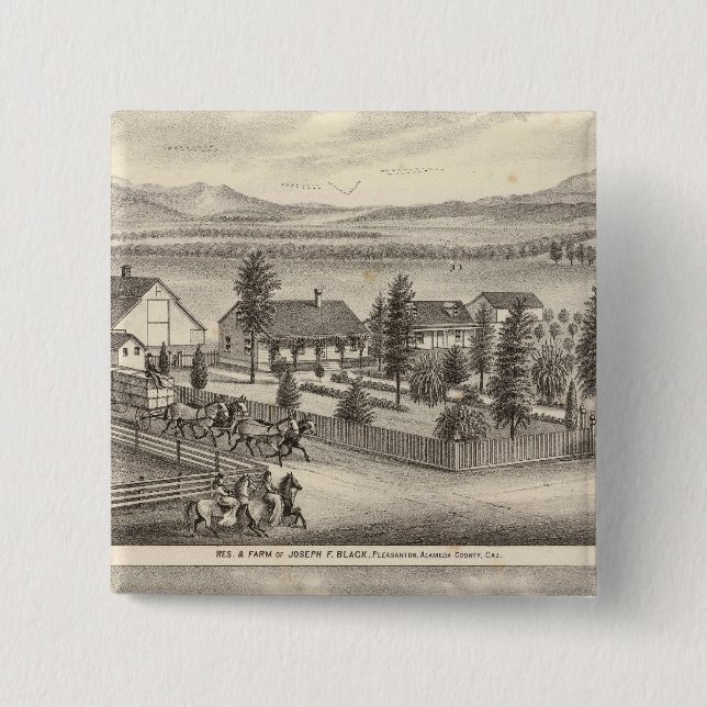 Black, Neal residences, properties 2 Inch Square Button (Front)