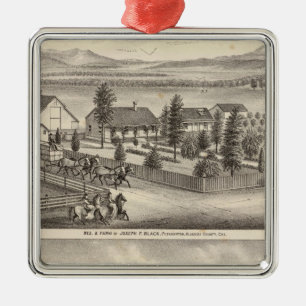 Black, Neal residences, properties Metal Ornament