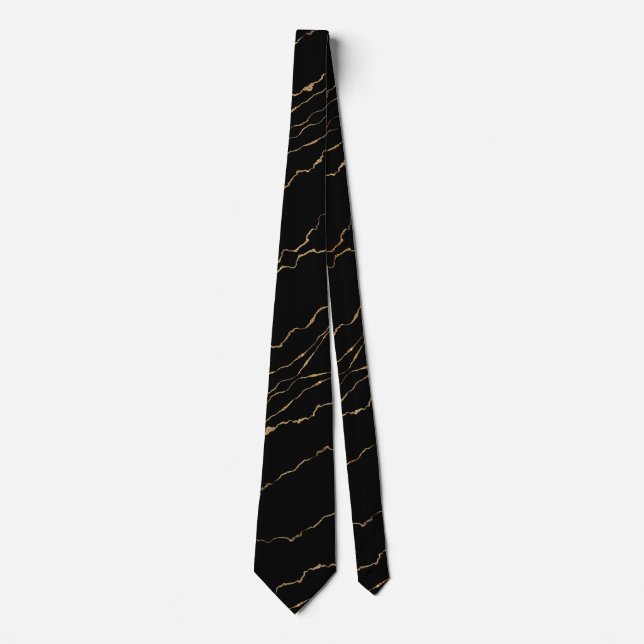 Black Neck Tie with Golden Threads - Choose Colour (Front)