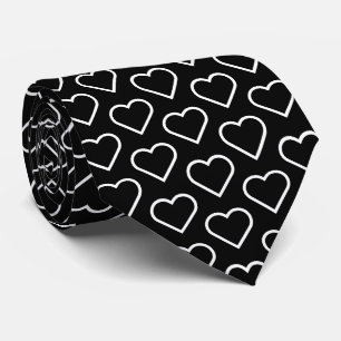 Black Neck Tie with Hearts or Choose Colours