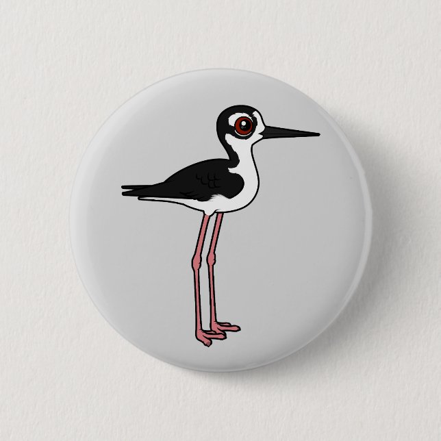 Black-necked Stilt 2 Inch Round Button (Front)