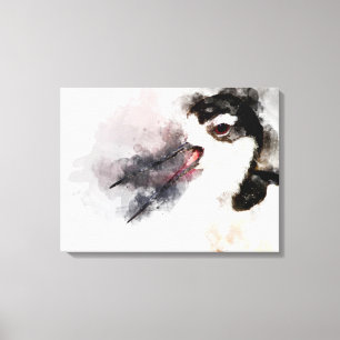 Black-necked Stilt watercolor Canvas Print