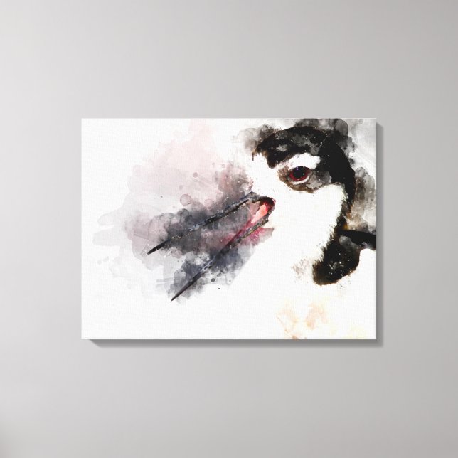 Black-necked Stilt watercolor Canvas Print (Front)