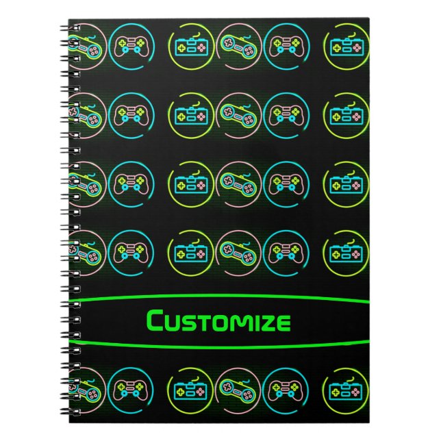 Black & Neon Gamer Notebook (Front)