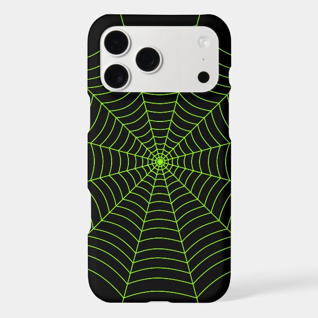 Black neon green spider web Halloween pattern (Back)