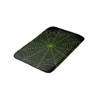 Black neon green spider web Halloween pattern