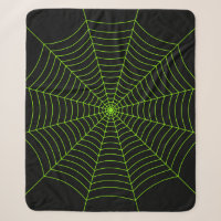 Black neon green spider web Halloween pattern