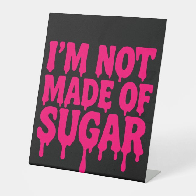 Black Neon Pink Pedestal Sign – Customizable (Front)