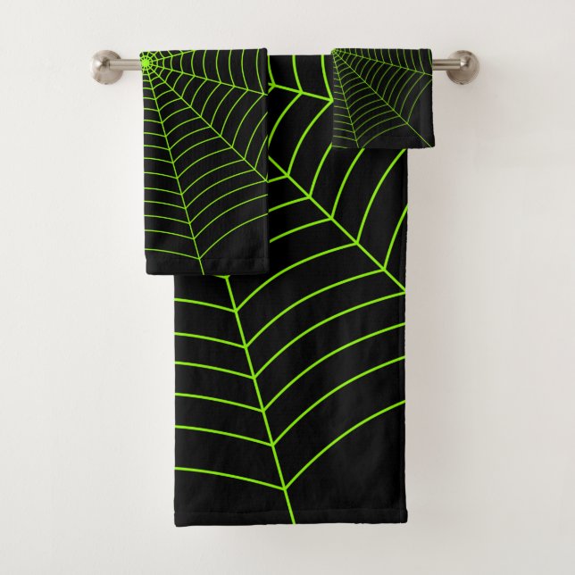 Black neon vert toile d'araignée Halloween motif (En situation)