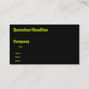 black  neon yellow  business card