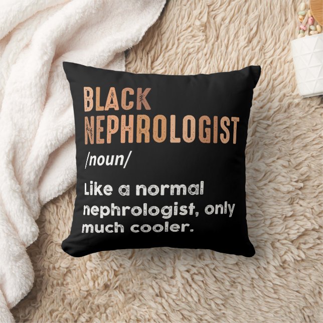 Black Nephrologist Definition Funny Nephrology Throw Pillow (Blanket)
