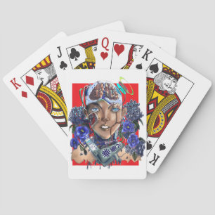 Black Nerd Culture  Cyberpunk Afrofuturism Robot Playing Cards