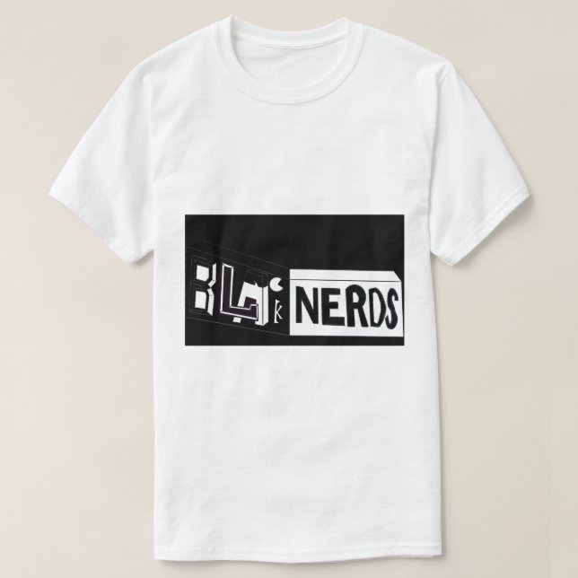 Black Nerds Basic Boxy Logo Classic T-Shirt (Design Front)