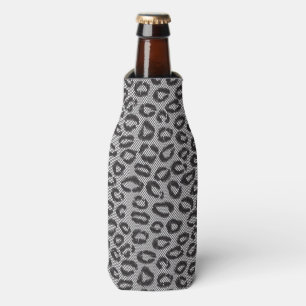 Black net lace with leopard pattern on white bottle cooler