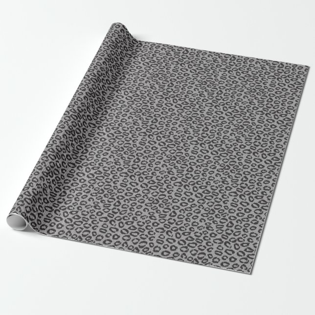 Black net lace with leopard pattern on white wrapping paper (Unrolled)