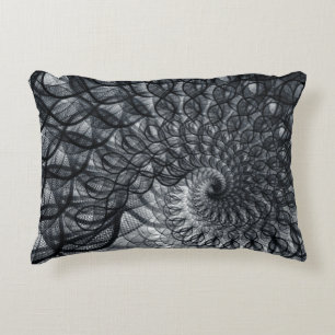 Black Net Painted Accent Pillow